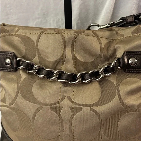 Coach Metallic Bronze and Beige Handbag 2012 - EUC - Picture 10 of 14